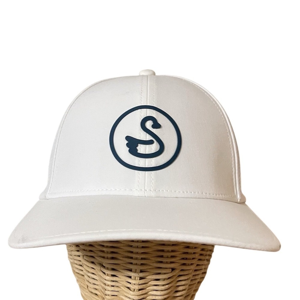 New Swannies Golf Hat White S‎ Bird Logo Snapback Baseball Cap Sun Fishing